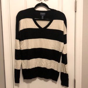 CHAPS Black and White Stripe XL Sweater